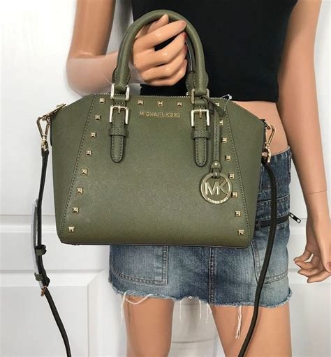 michael kors olive bag|Michael Kors green handbag sale.